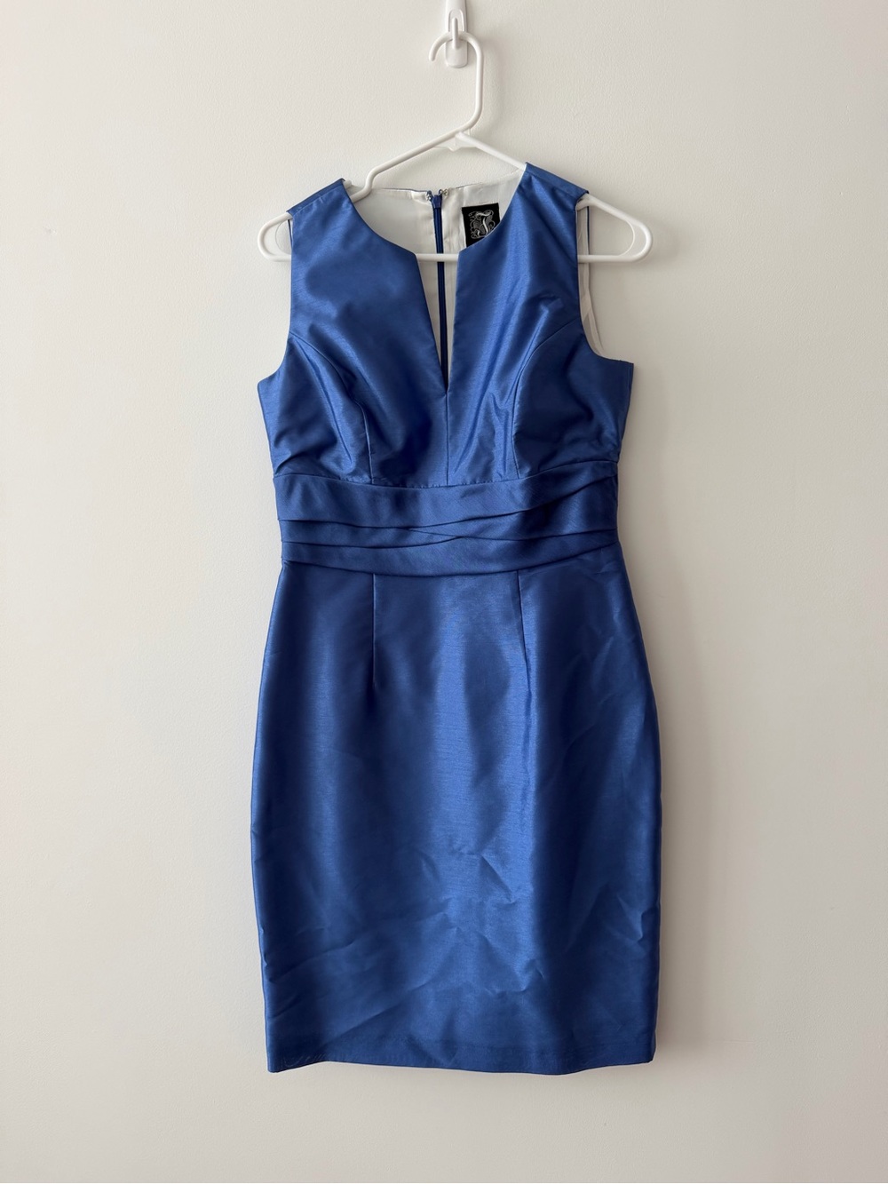 Jax Sleeveless Blue Dress with Waist Detail